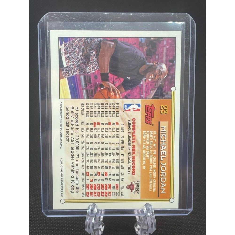Michael Jordan Card Topps 93-94 #23 - Picture 2 of 2